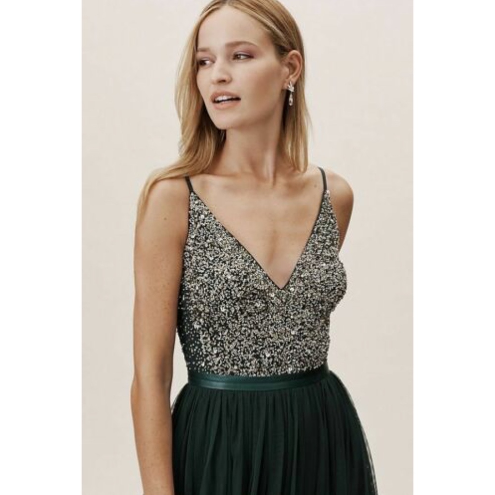 NWT BHLDN DARK EMERALD AVERY DRESS - Picture 2 of 3